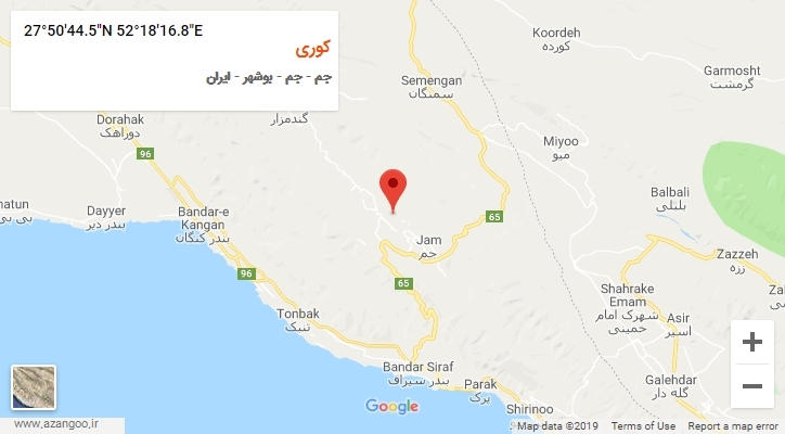 روستای کوری بر روی نقشه