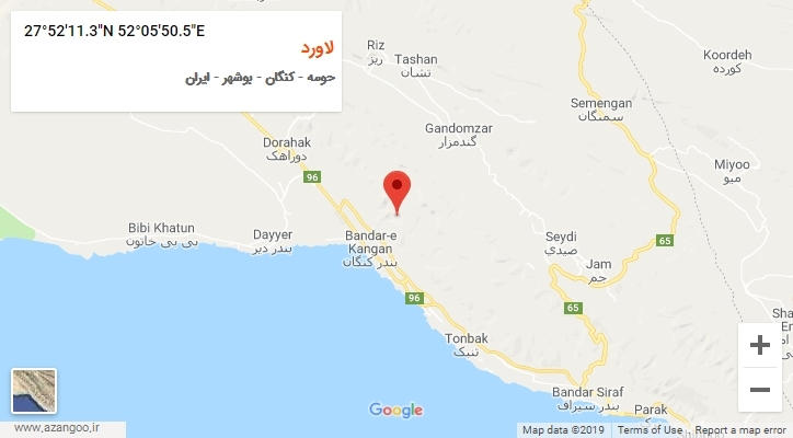روستای لاورد بر روی نقشه