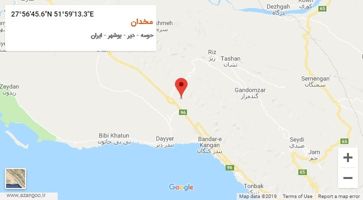 روستای مخدان بر روی نقشه