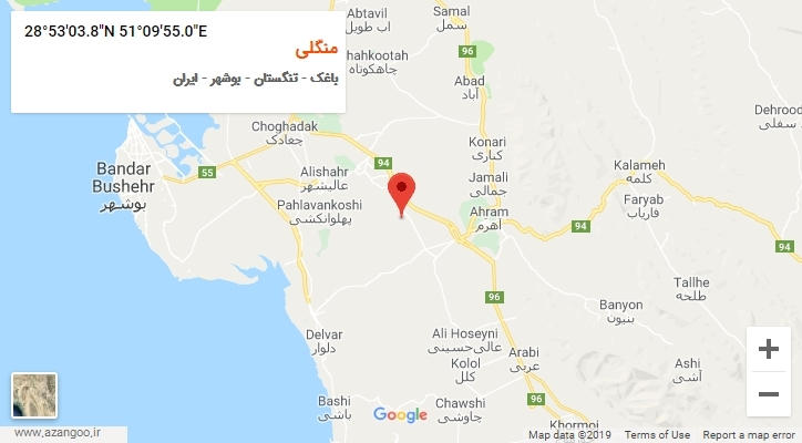 روستای منگلی بر روی نقشه