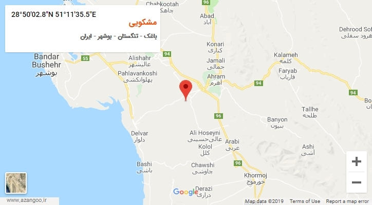 روستای مشکویی بر روی نقشه