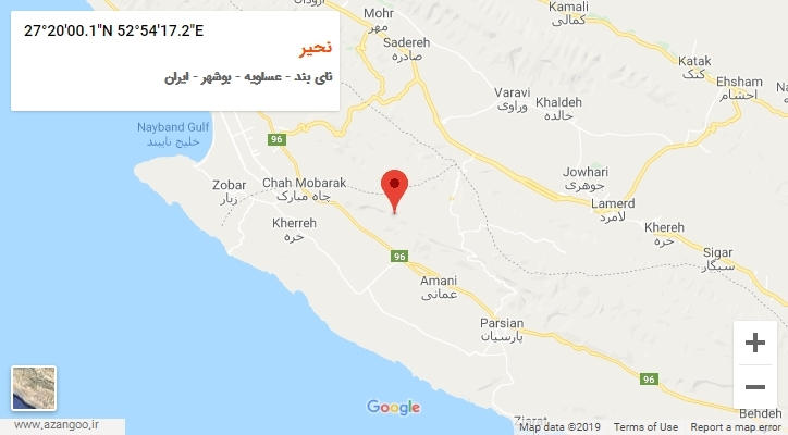 روستای نحیر بر روی نقشه