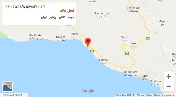 روستای نخل غانم بر روی نقشه