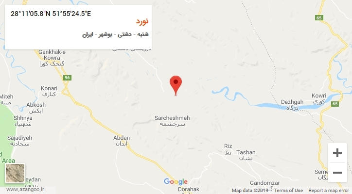 روستای نورد بر روی نقشه