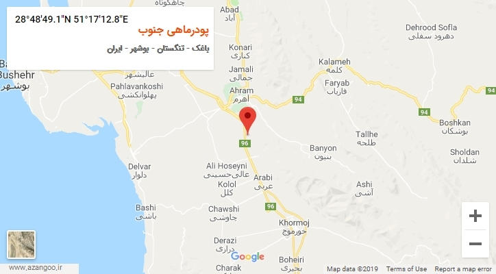 روستای پودرماهی جنوب بر روی نقشه