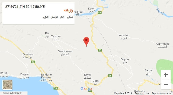 روستای رازیانه بر روی نقشه