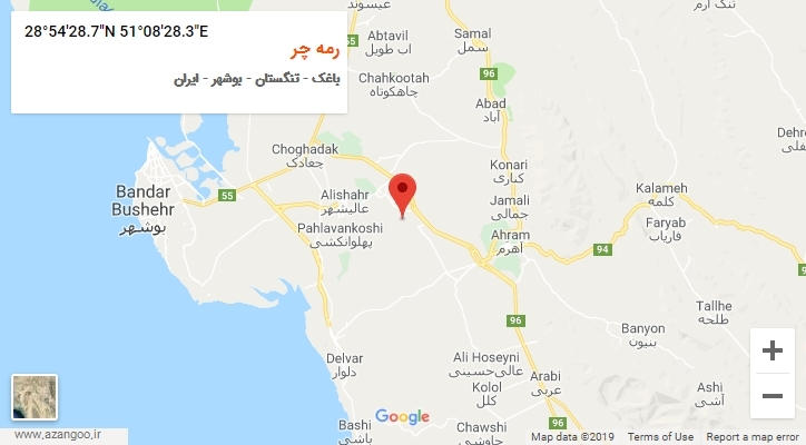 روستای رمه چر بر روی نقشه