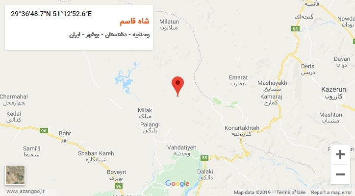 روستای شاه قاسم بر روی نقشه