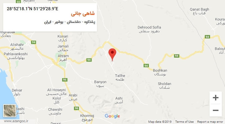روستای شاهی جانی بر روی نقشه