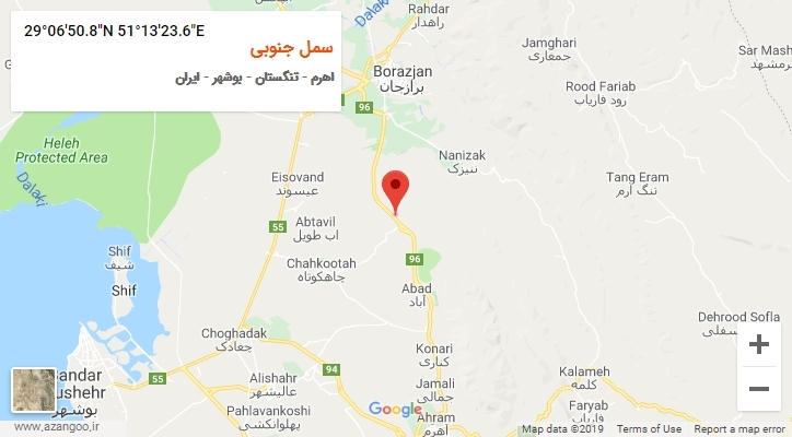 روستای سمل جنوبی بر روی نقشه