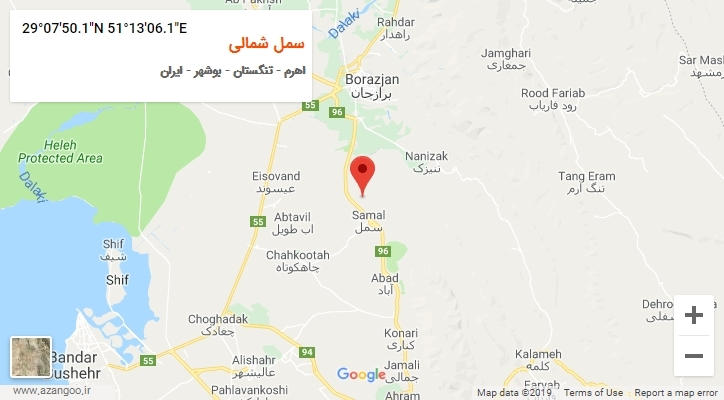 روستای سمل شمالی بر روی نقشه