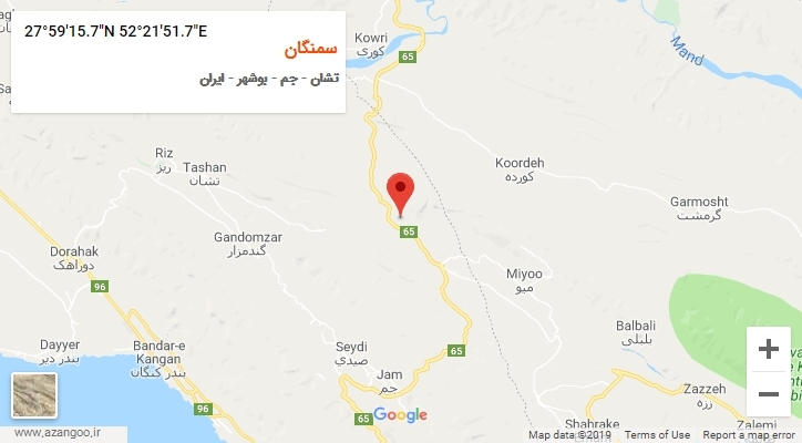 روستای سمنگان بر روی نقشه