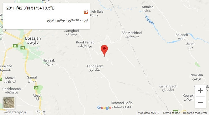 روستای ثنا بر روی نقشه