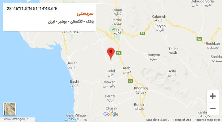 روستای سربستی بر روی نقشه