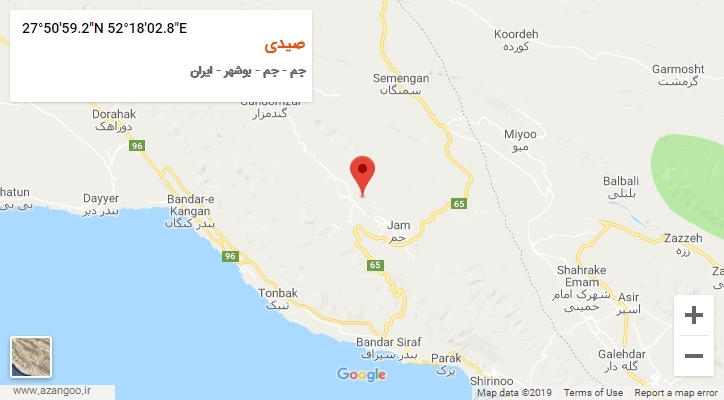 روستای صیدی بر روی نقشه
