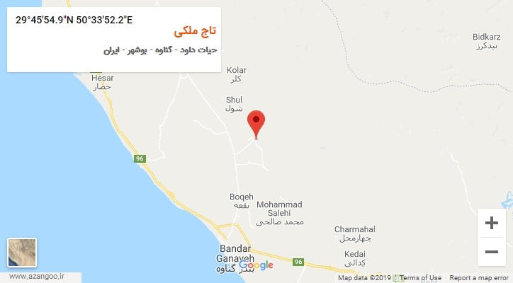 روستای تاج ملکی بر روی نقشه