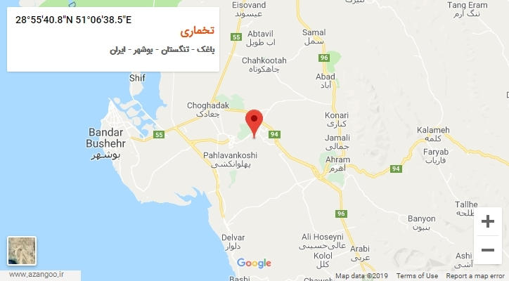 روستای تخماری بر روی نقشه