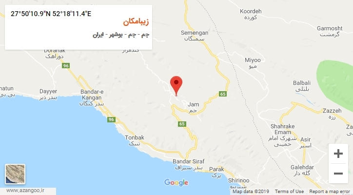 روستای زیبامکان بر روی نقشه