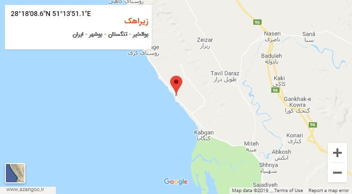 روستای زیراهک بر روی نقشه