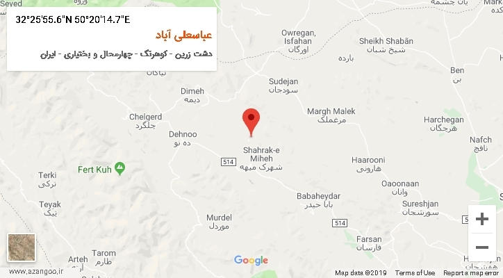 روستای عباسعلی آباد بر روی نقشه