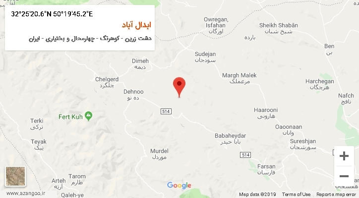 روستای ابدال آباد بر روی نقشه