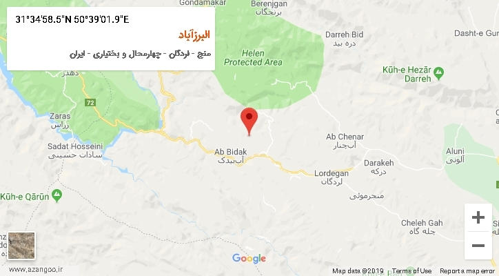 روستای البرزآباد بر روی نقشه