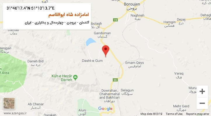 روستای امامزاده شاه ابوالقاسم بر روی نقشه