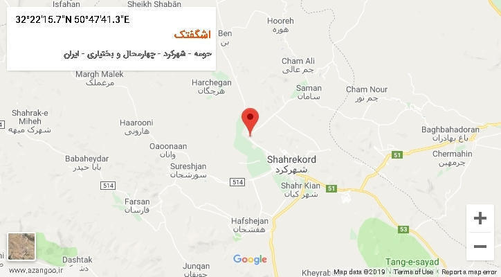 روستای اشگفتک بر روی نقشه