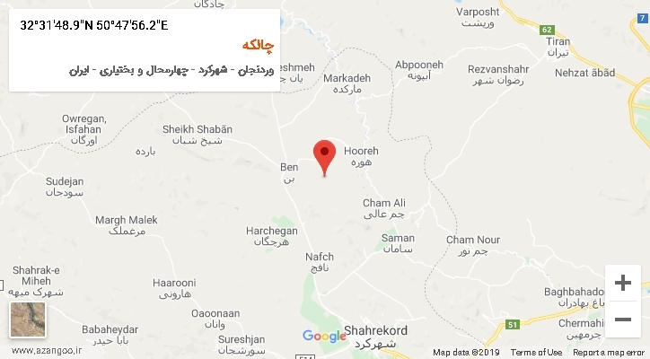 روستای چالکه بر روی نقشه