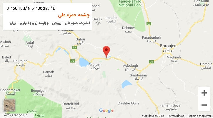 روستای چشمه حمزه علی بر روی نقشه