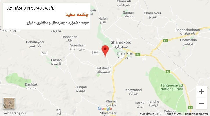 روستای چشمه سفید بر روی نقشه