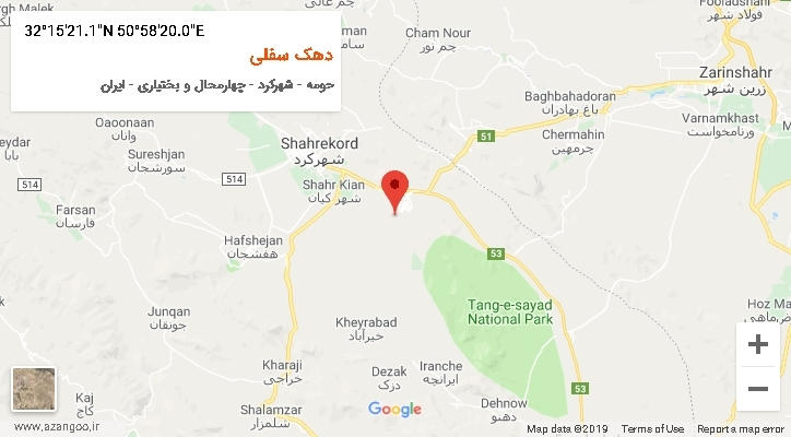 روستای دهک سفلی بر روی نقشه