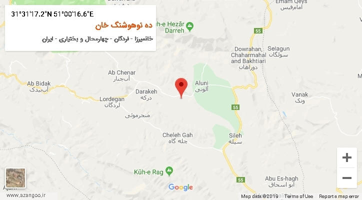 روستای ده نوهوشنگ خان بر روی نقشه