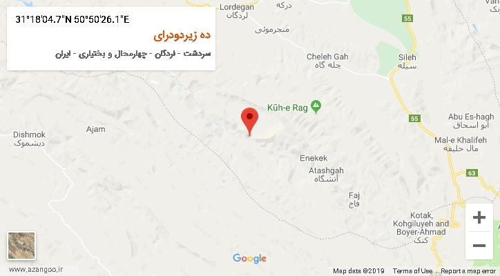 روستای ده زیردودرای بر روی نقشه