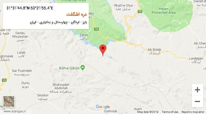 روستای دره اشگفت بر روی نقشه