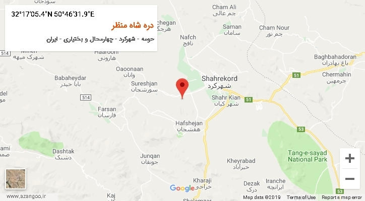 روستای دره شاه منظر بر روی نقشه
