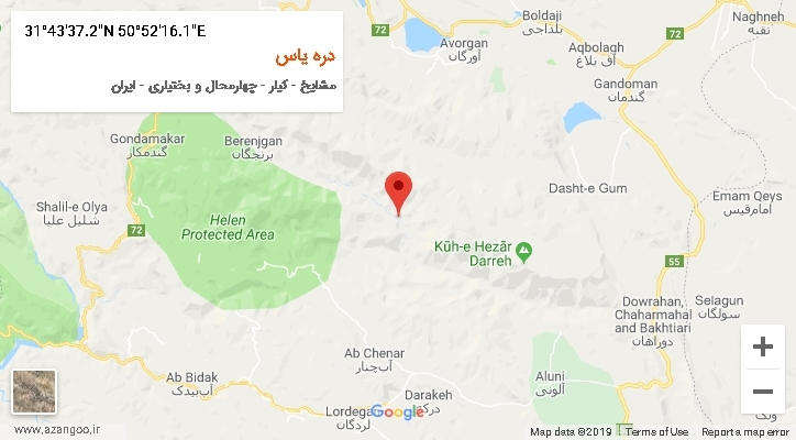 روستای دره یاس بر روی نقشه