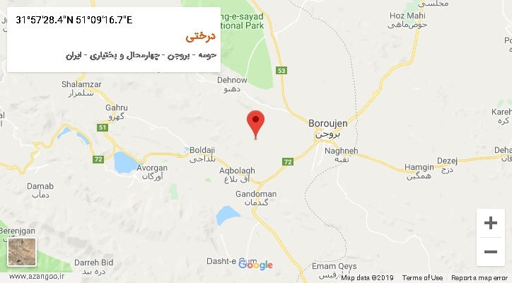 روستای درختی بر روی نقشه