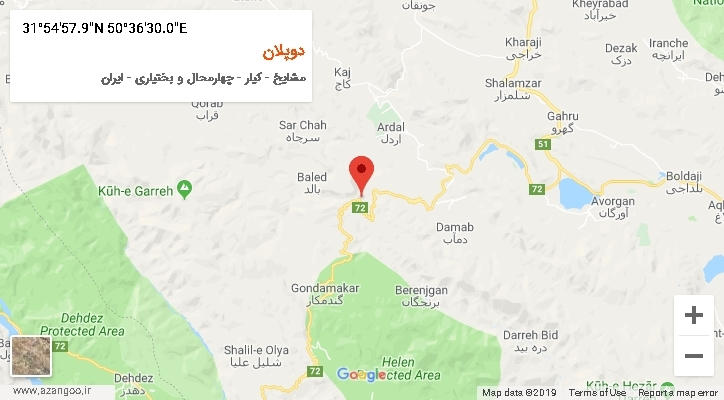 روستای دوپلان بر روی نقشه