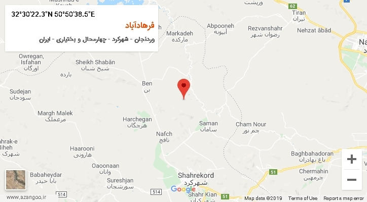 روستای فرهادآباد بر روی نقشه