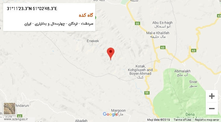 روستای گاه کده بر روی نقشه