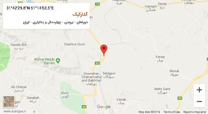 روستای گدارکبک بر روی نقشه