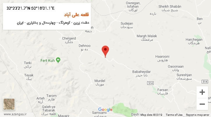 روستای قلعه علی آباد بر روی نقشه