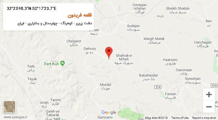 روستای قلعه فریدون بر روی نقشه