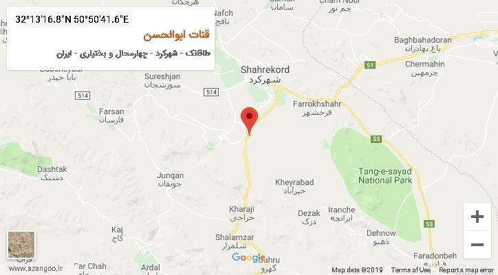روستای قنات ابوالحسن بر روی نقشه