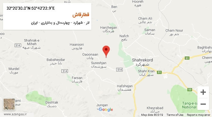 روستای قطارقاش بر روی نقشه