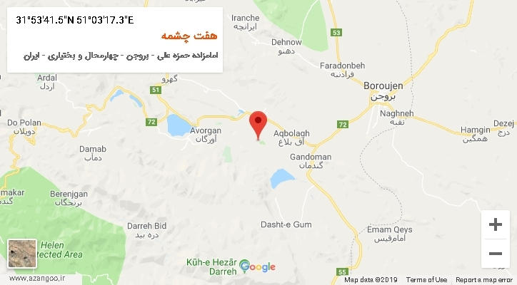 روستای هفت چشمه بر روی نقشه