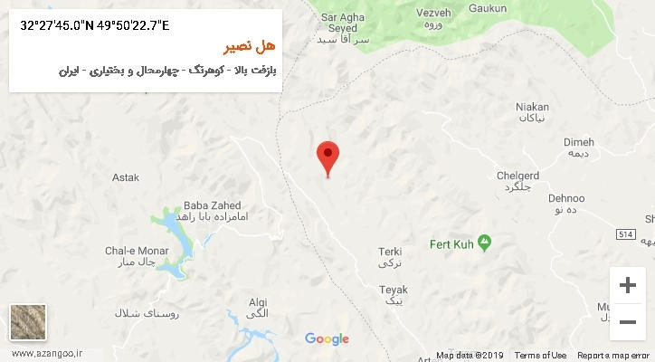 روستای هل نصیر بر روی نقشه