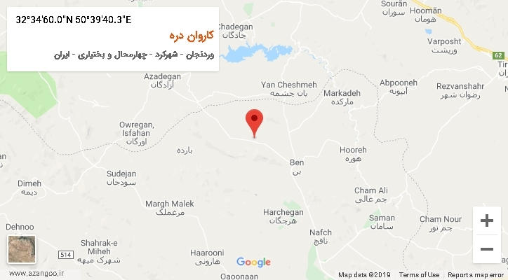 روستای کاروان دره بر روی نقشه