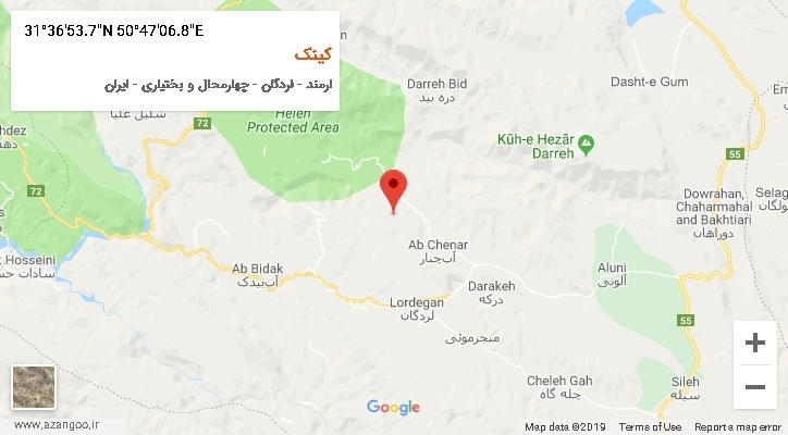 روستای کینک بر روی نقشه